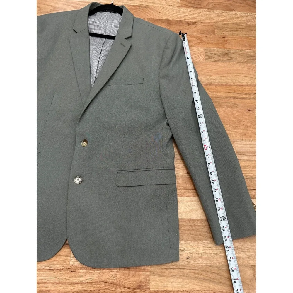 Express Slim Stretch Suit Jacket Mens 46R Sage Green Minimalist Blazer